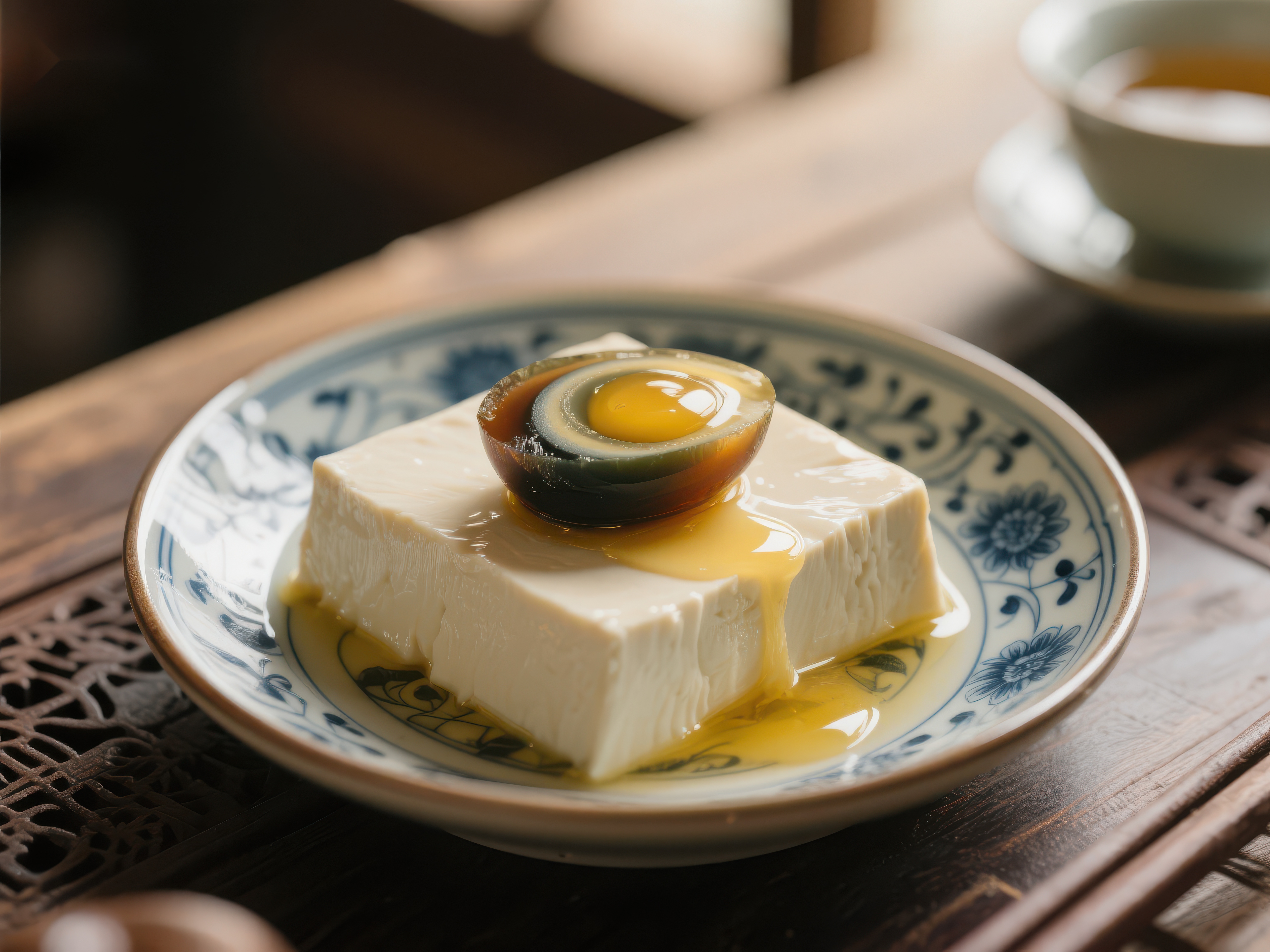 皮蛋豆腐配酱油传统中式美食素材