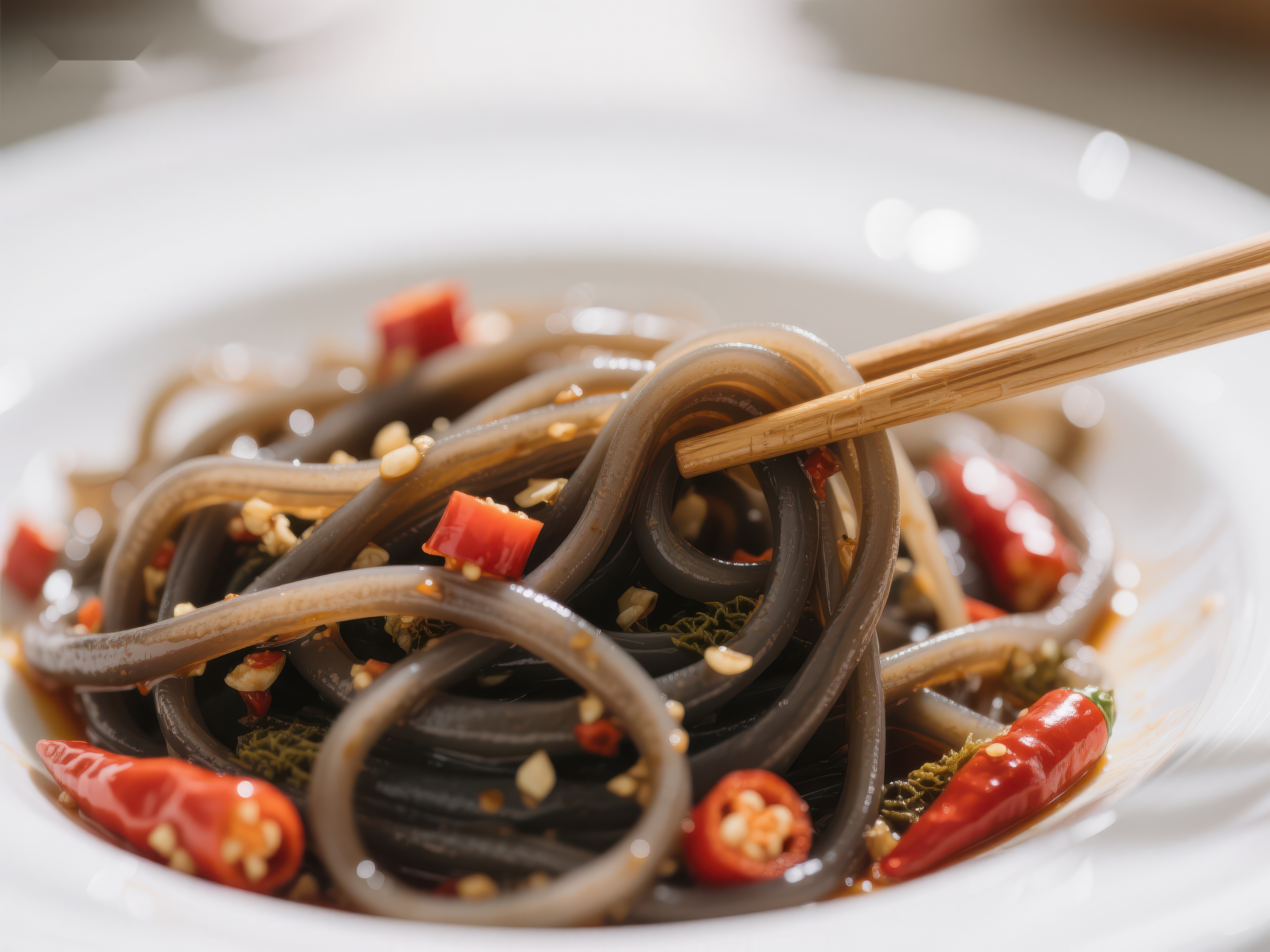 辣味黑粉条配红辣椒素材
