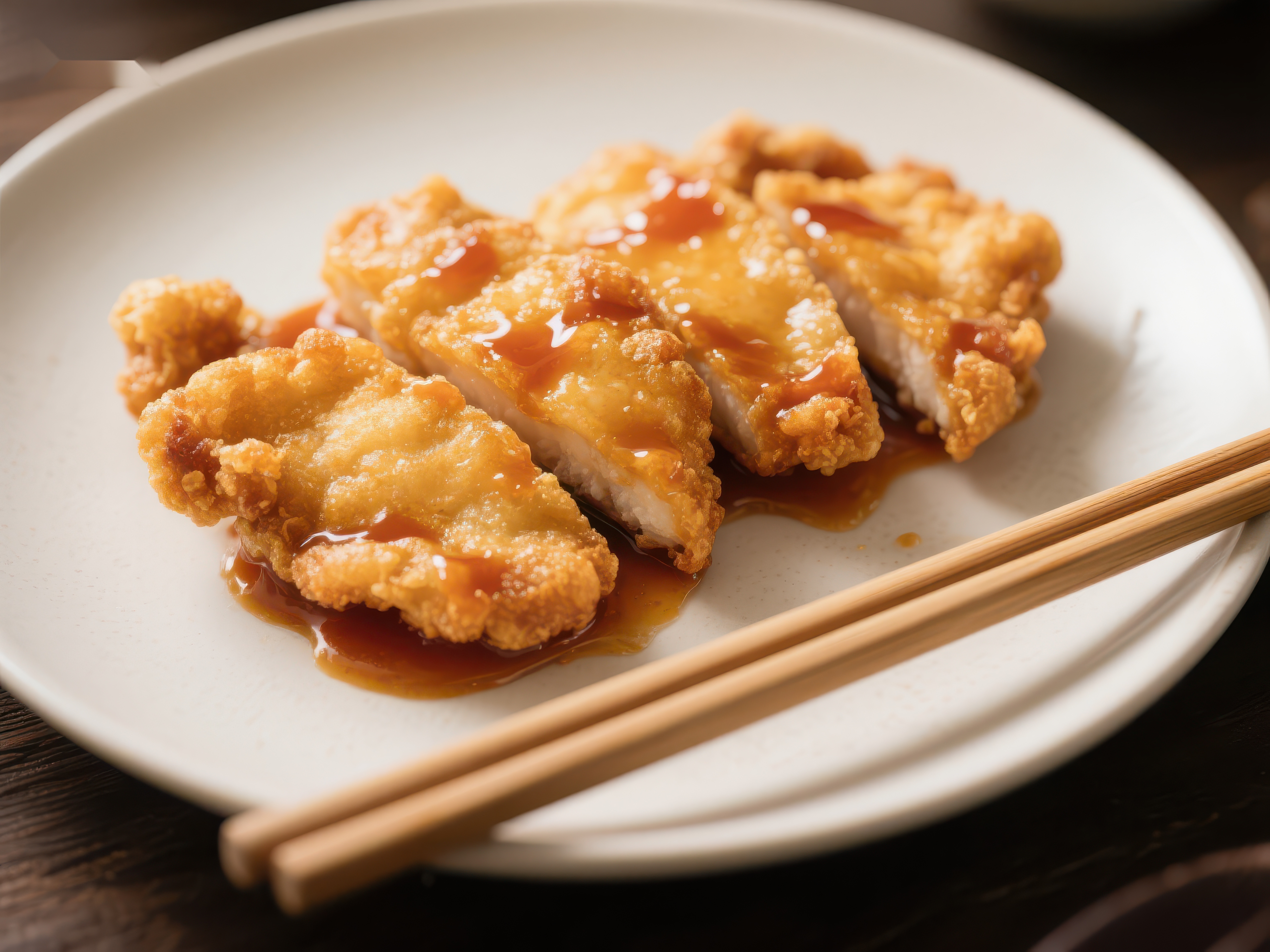 酥脆炸鸡排配甜酱素材