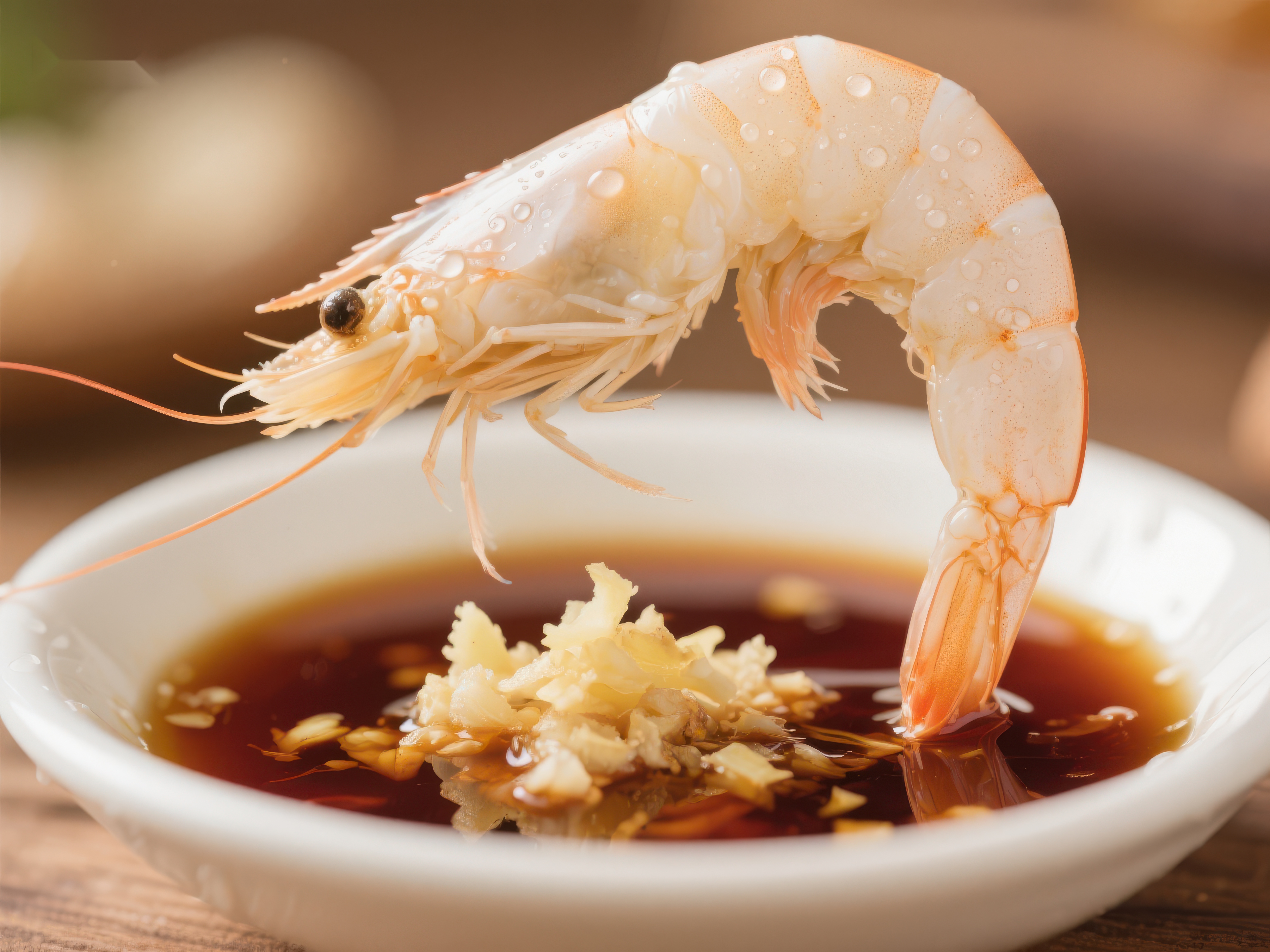 鲜虾蘸酱美味佳肴素材