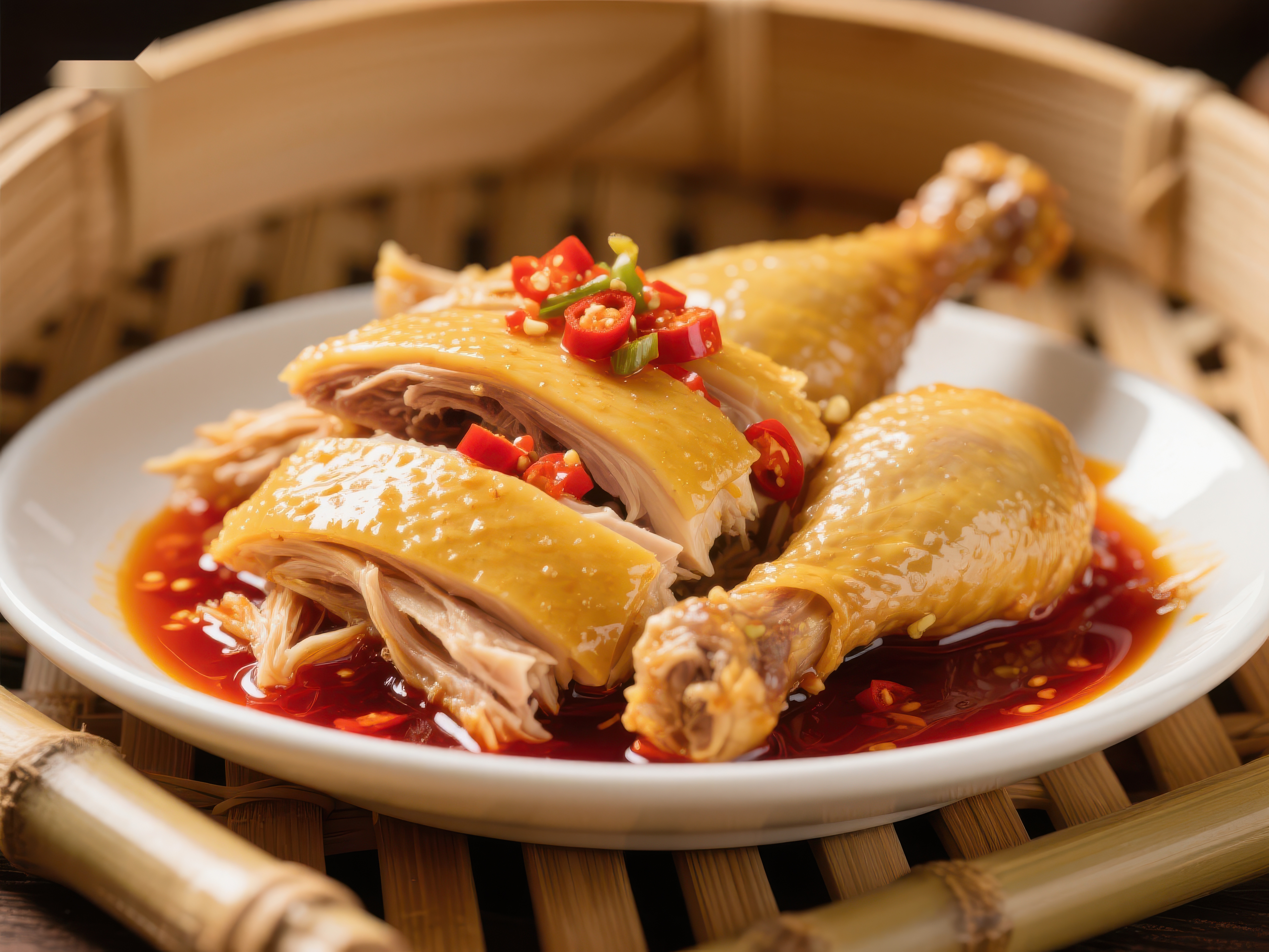 香辣蒸鸡美味诱人素材