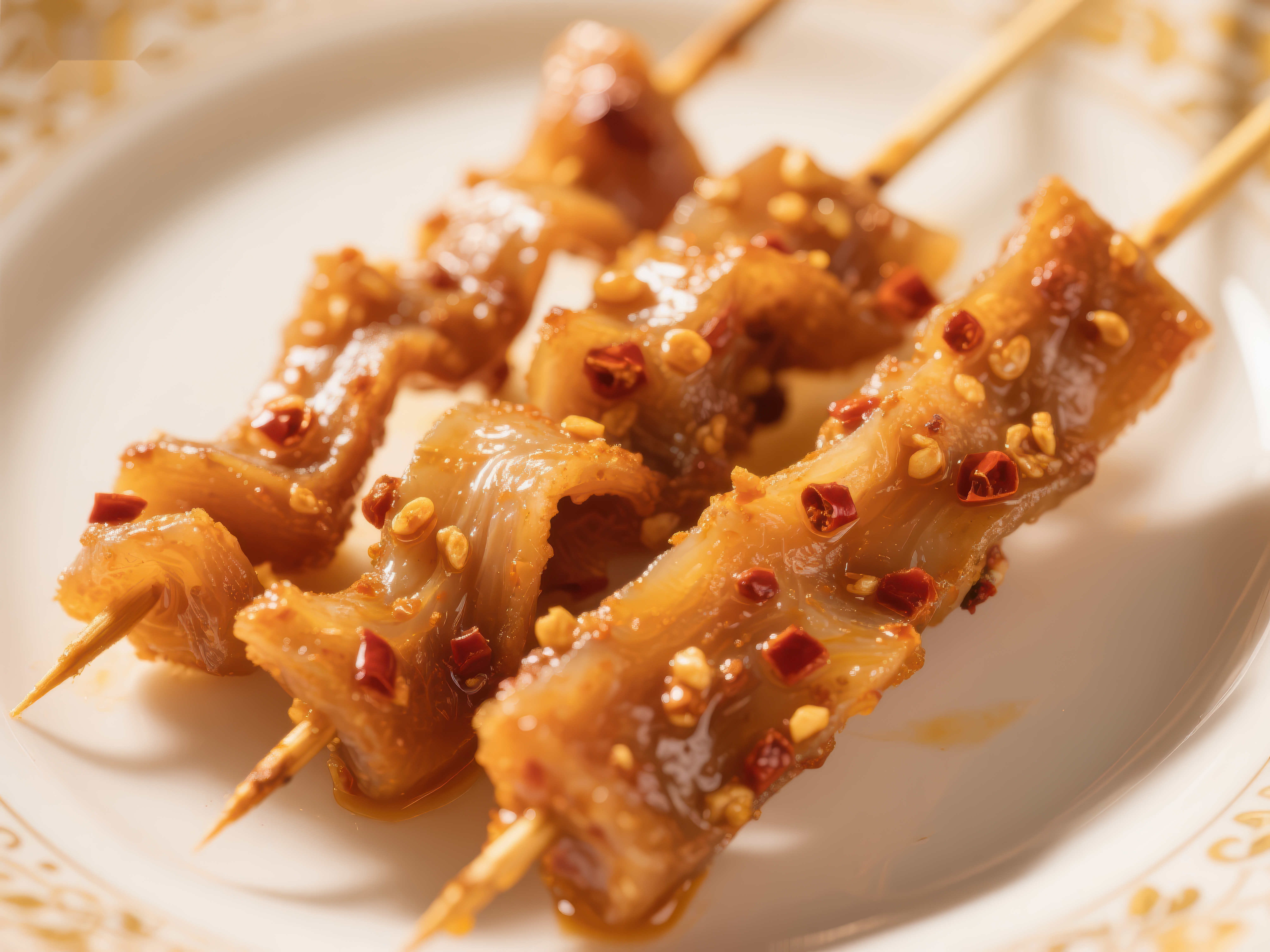 香辣鱿鱼串美味诱人素材