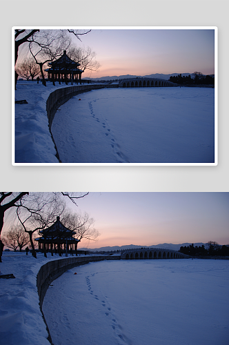 北京颐和园雪景图片