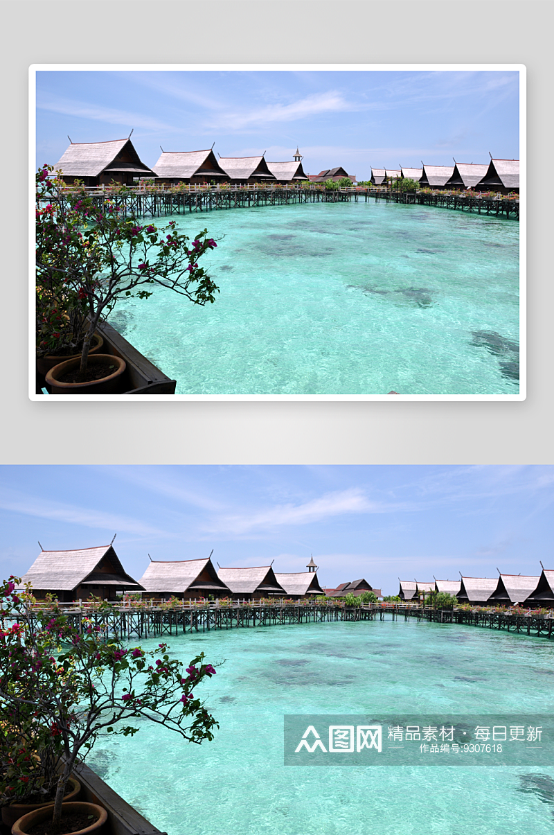 马来西亚卡帕莱水屋图片素材