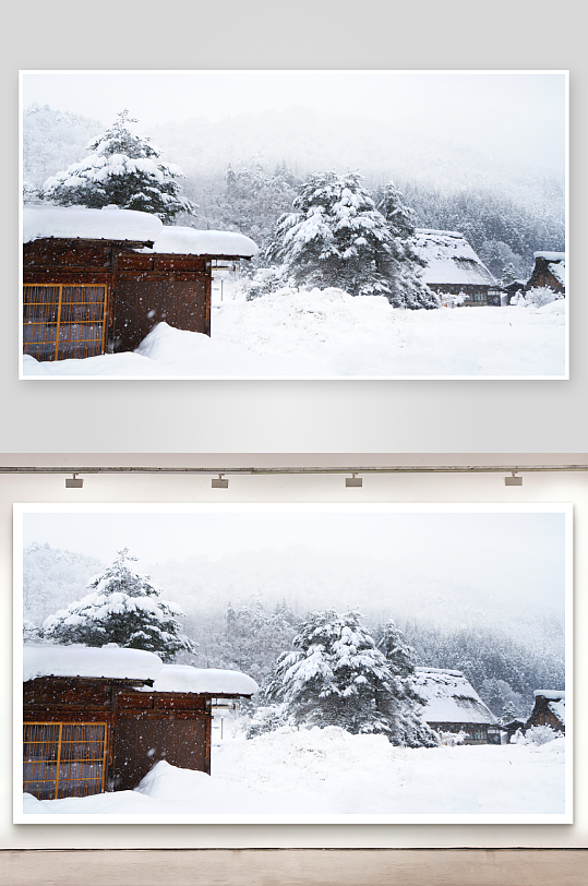日本白川乡雪景风景图片