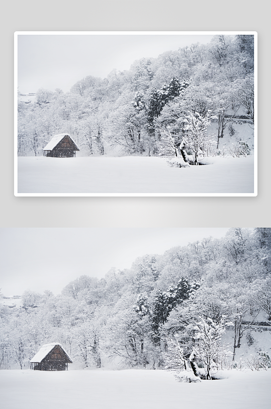 日本白川鄉(xiāng)雪景風(fēng)景圖片