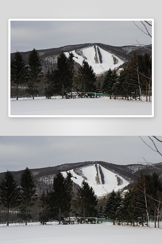 日本长野县志贺高原滑雪场风景