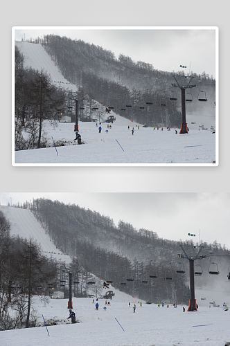 日本长野县志贺高原滑雪场风景