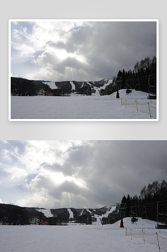 日本长野县志贺高原滑雪场风景