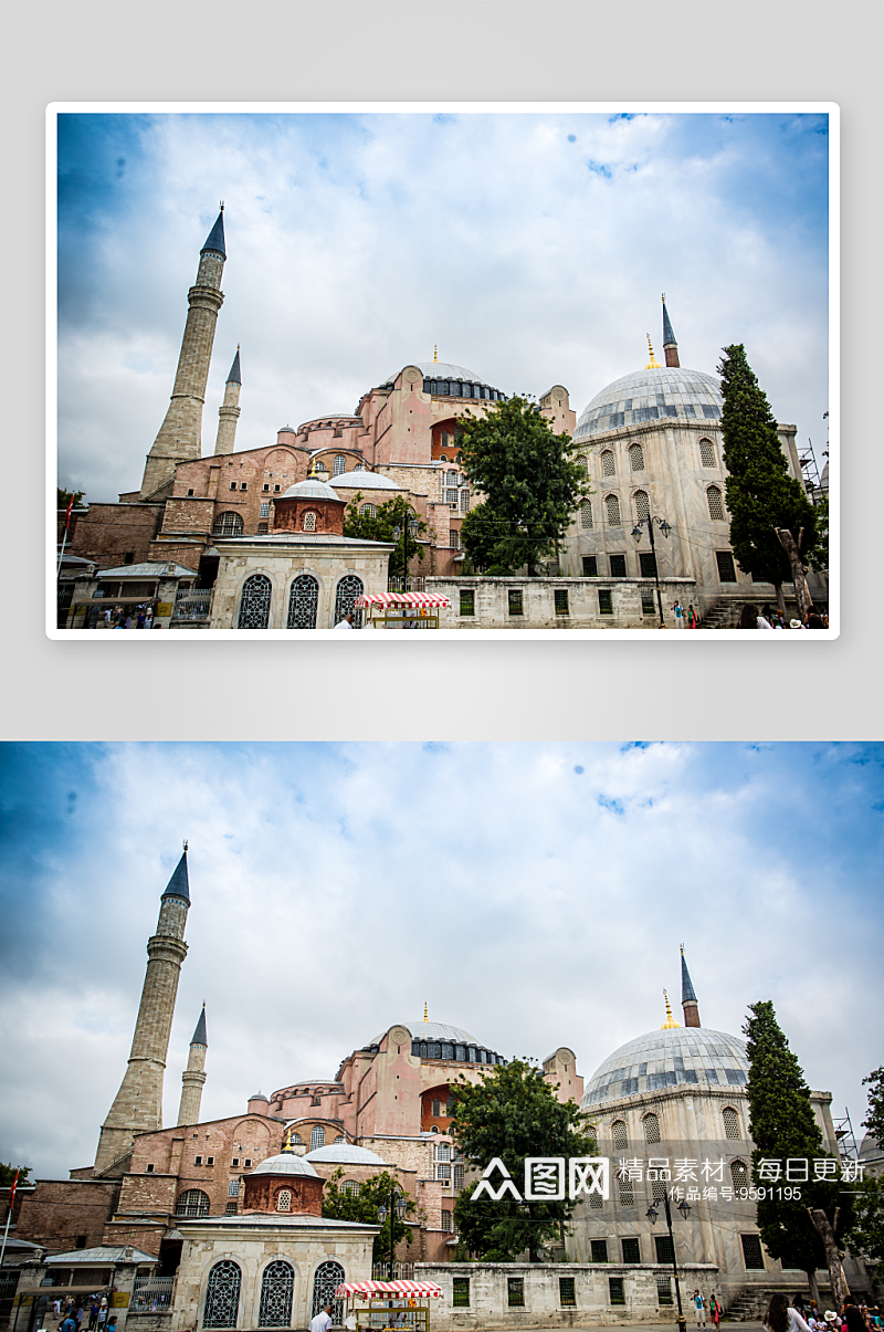 土耳其伊斯坦布尔圣索菲亚教堂建筑风景图片素材