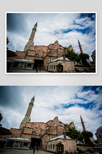 土耳其伊斯坦布尔圣索菲亚教堂建筑风景图片