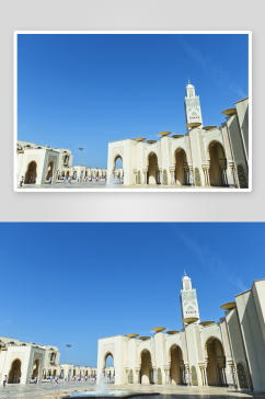 摩洛哥卡萨布兰卡的哈桑二世清真寺建筑风景
