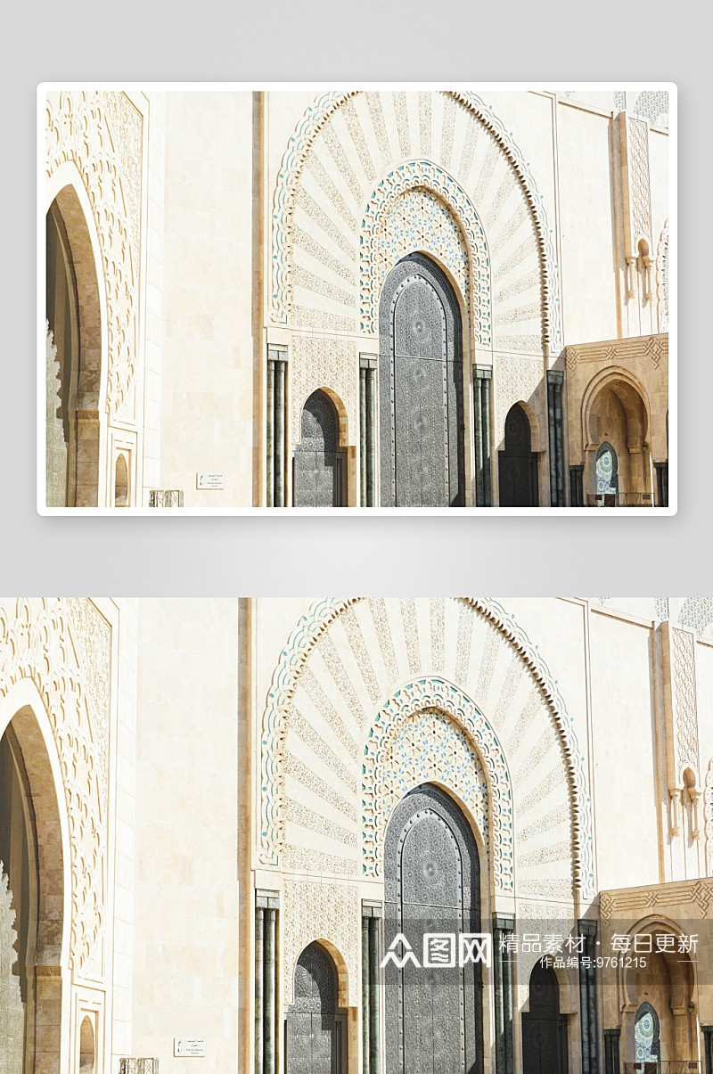 摩洛哥卡萨布兰卡的哈桑二世清真寺建筑风景素材