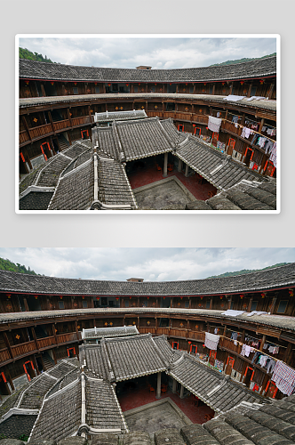 福建福州永定土楼建筑风景图片