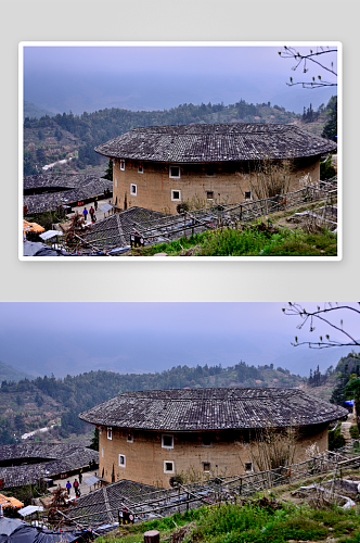 福建南靖田螺坑土楼群风景图片