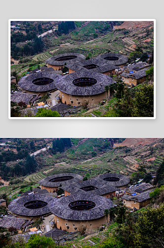 福建南靖田螺坑土楼群风景图片