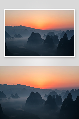 广西桂林相公山日出风景图片