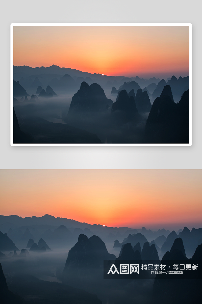 广西桂林相公山日出风景图片素材