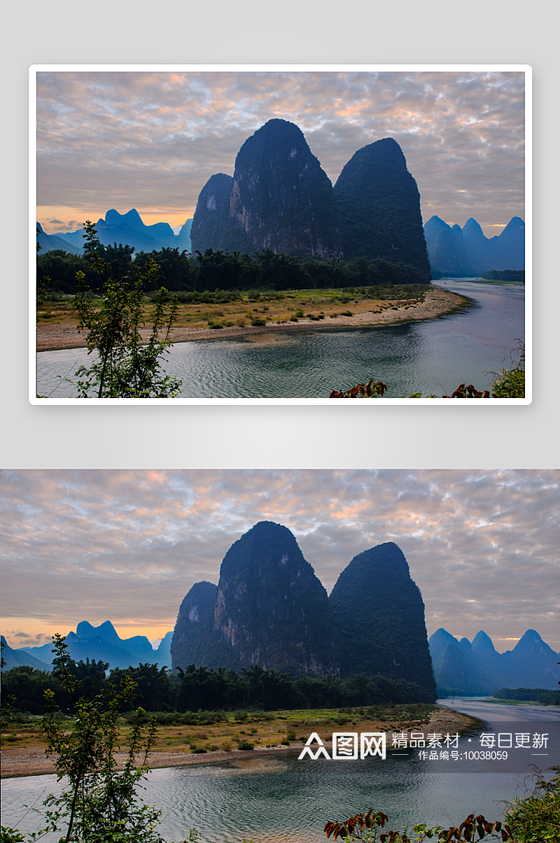 广西桂林兴坪山水风景图片素材