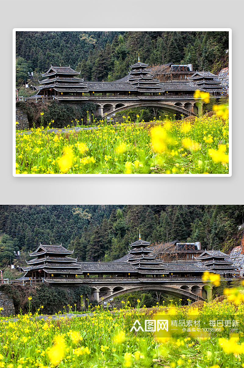 广西三江程阳风雨桥风景图片素材