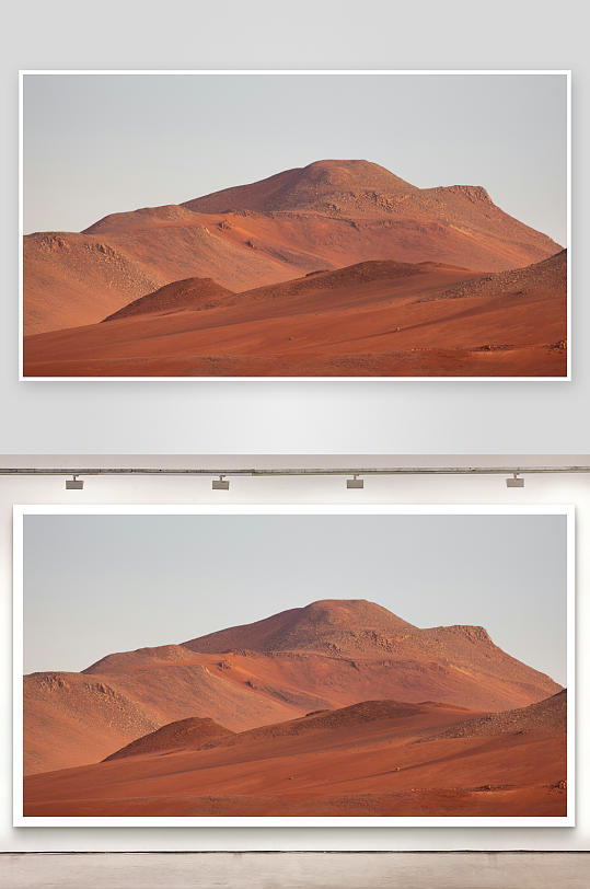 红色沙漠中的山丘景观-众图网