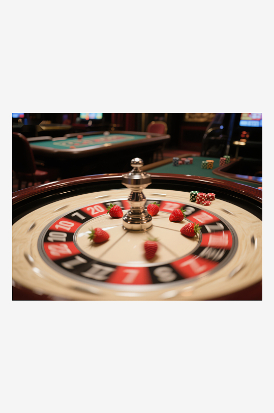 赌场轮盘赌与草莓装饰