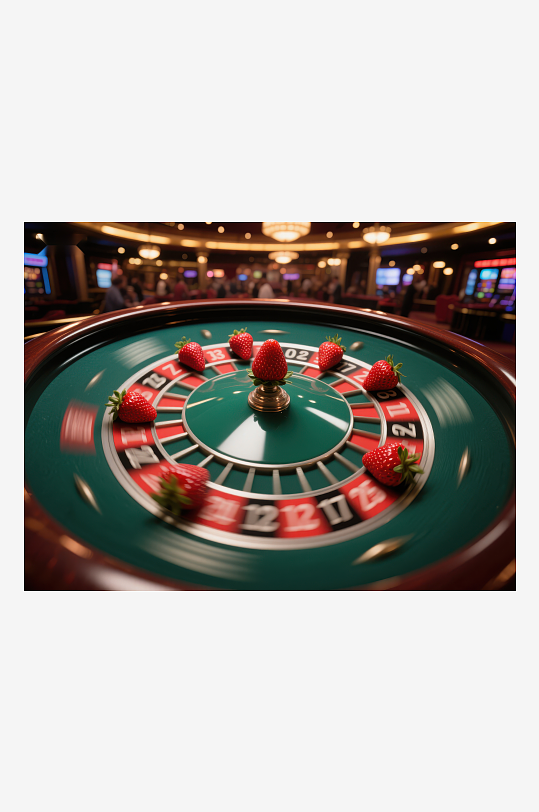 草莓点缀的赌场轮盘