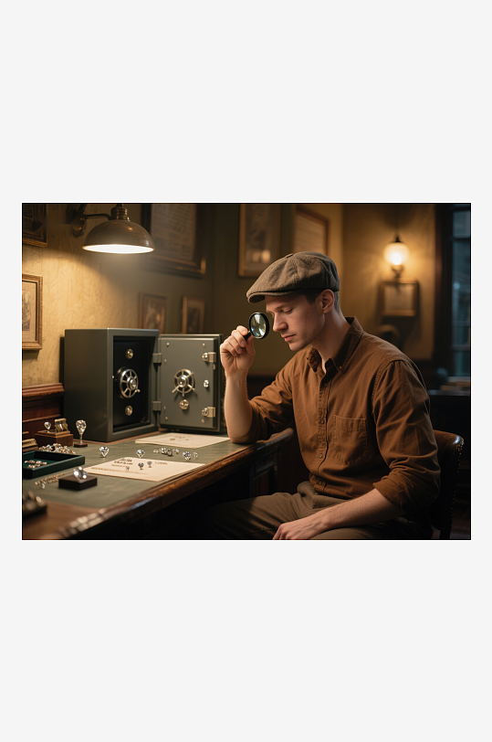 珠宝商专注鉴定珍贵饰品