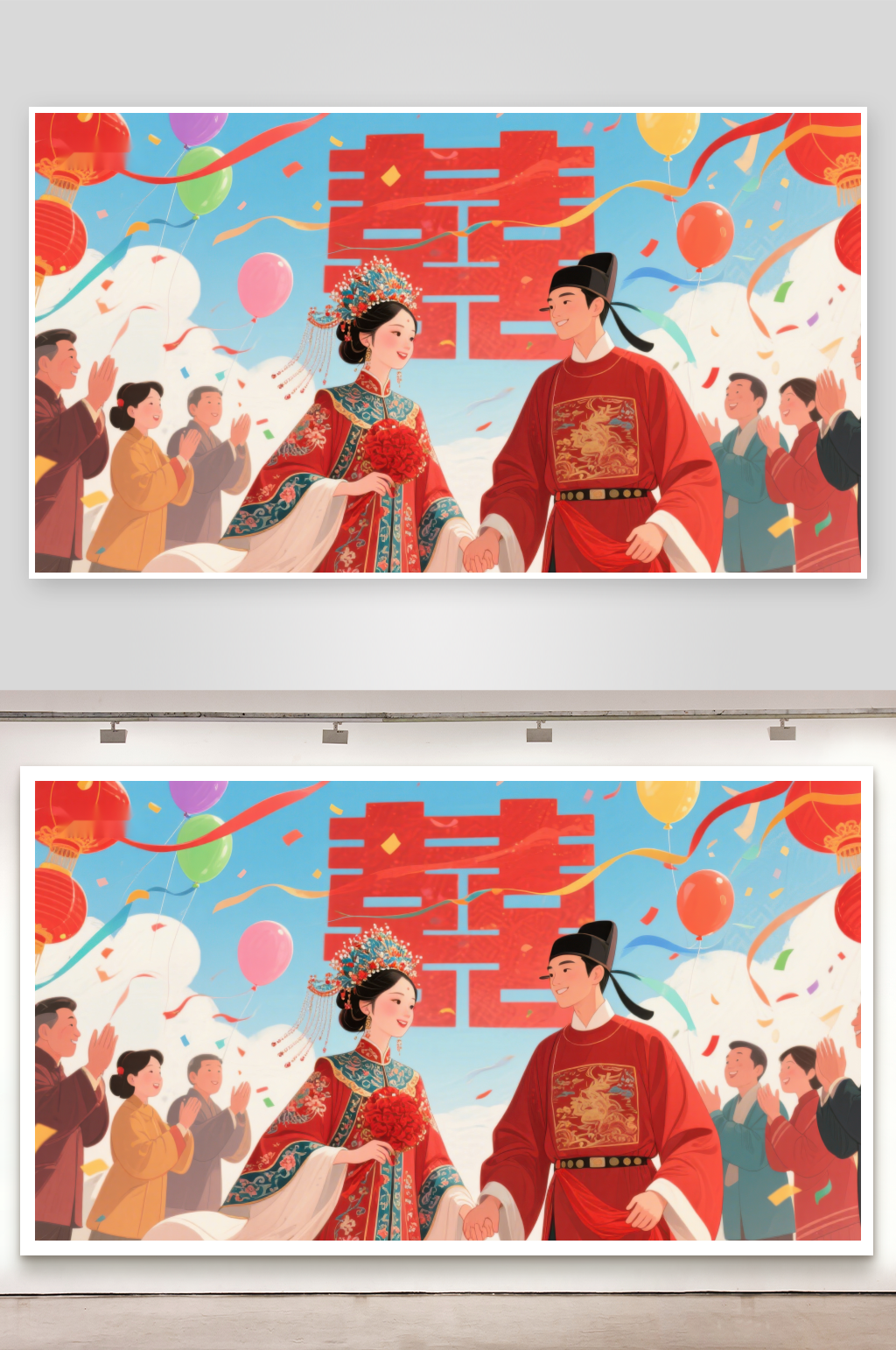 传统婚礼场景新人喜结良缘素材