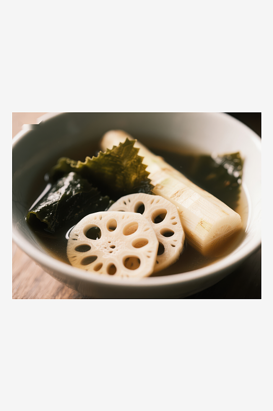 莲藕海带汤清新养生美食