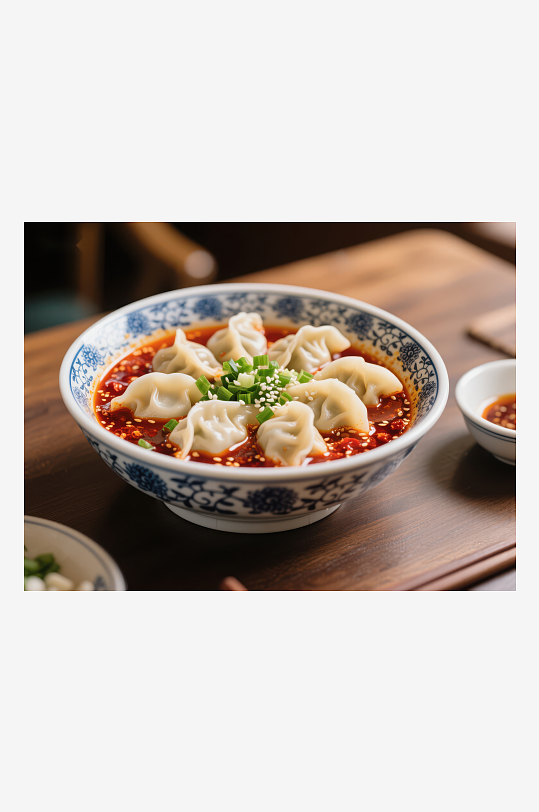 麻辣水饺鲜香四溢的美食享受-众图网