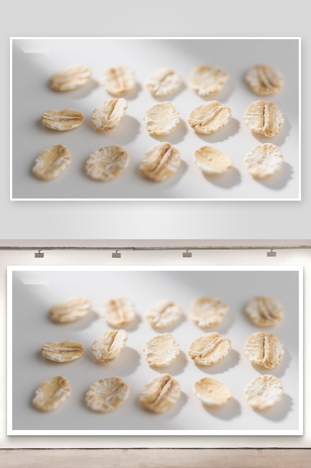燕麦片散落桌面特写素材