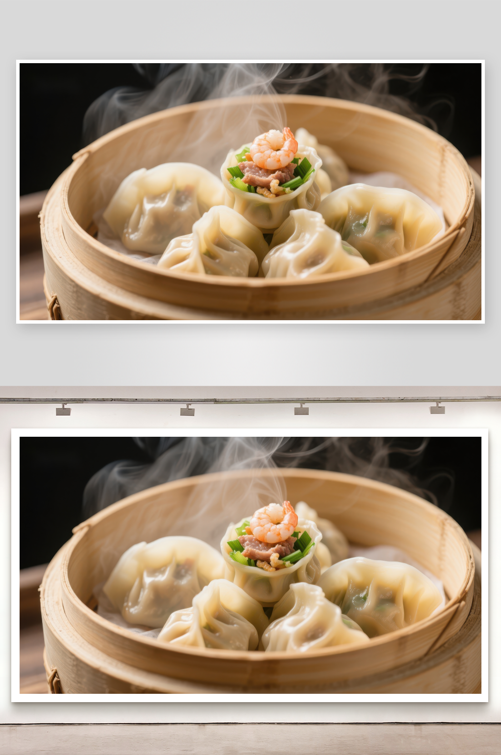 热气腾腾的蒸饺鲜美诱人素材