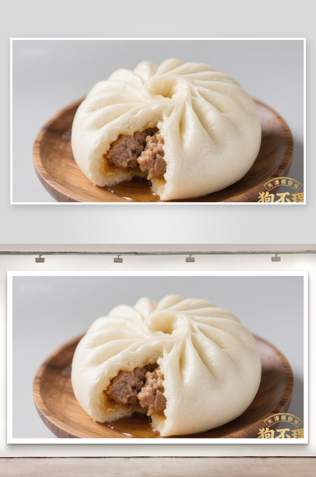 鲜美肉馅包子特写素材