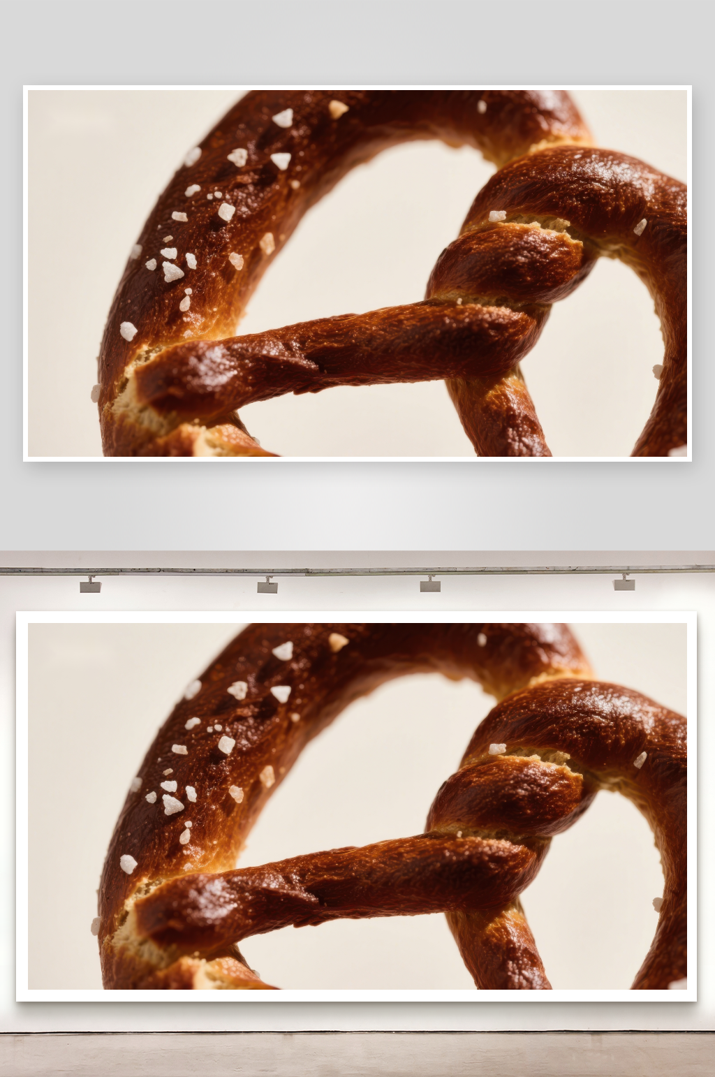 金棕色椒盐卷饼特写素材