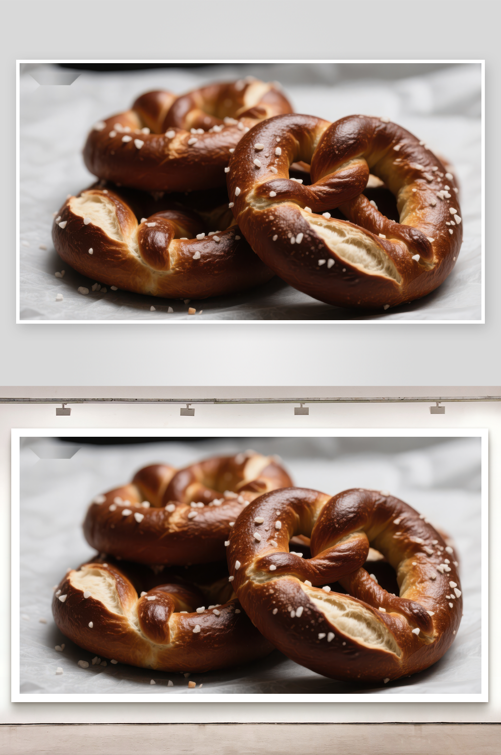 金黄酥脆的椒盐软pretzel素材