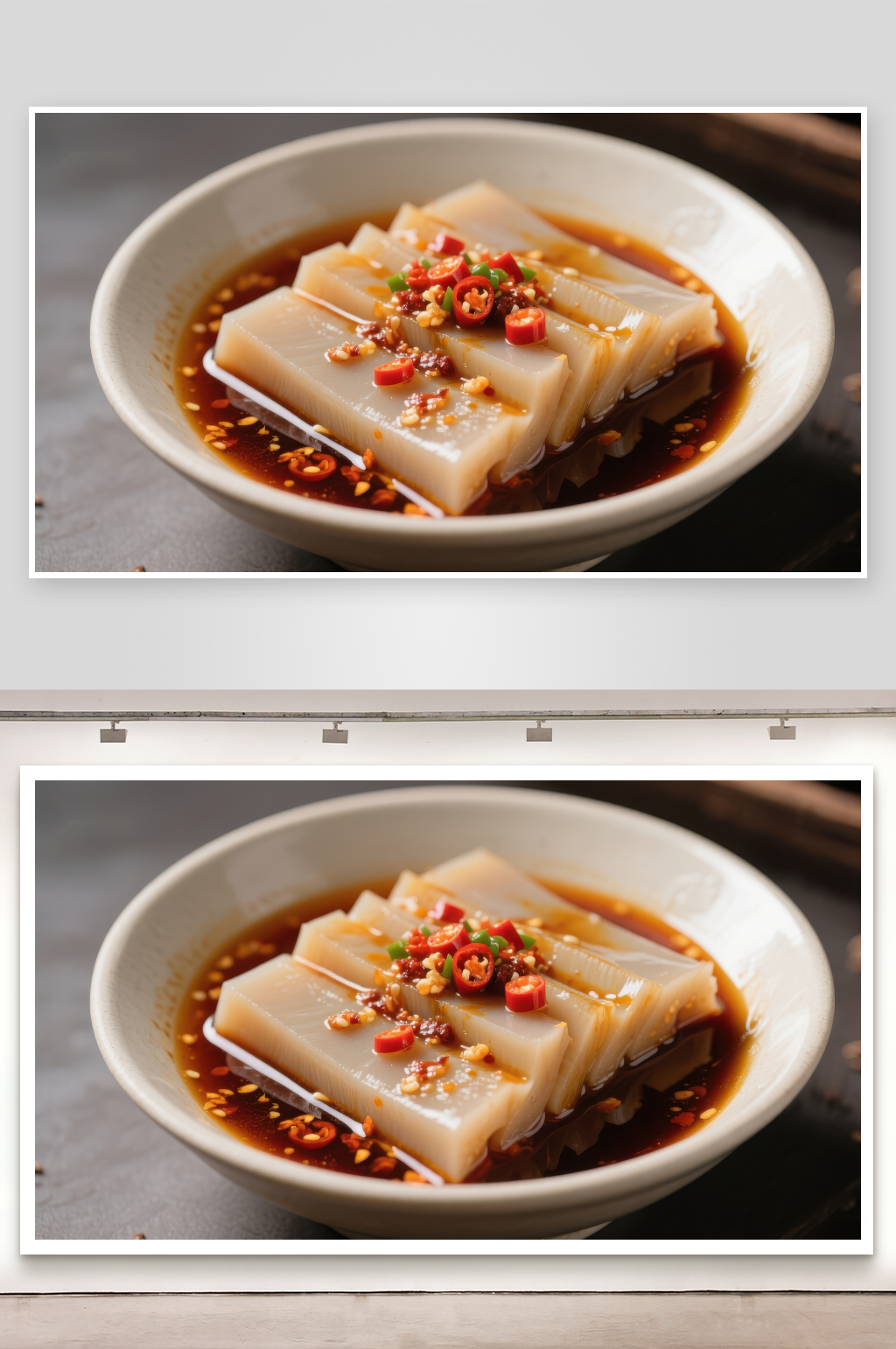 麻辣凉粉鲜香四溢的传统美食素材