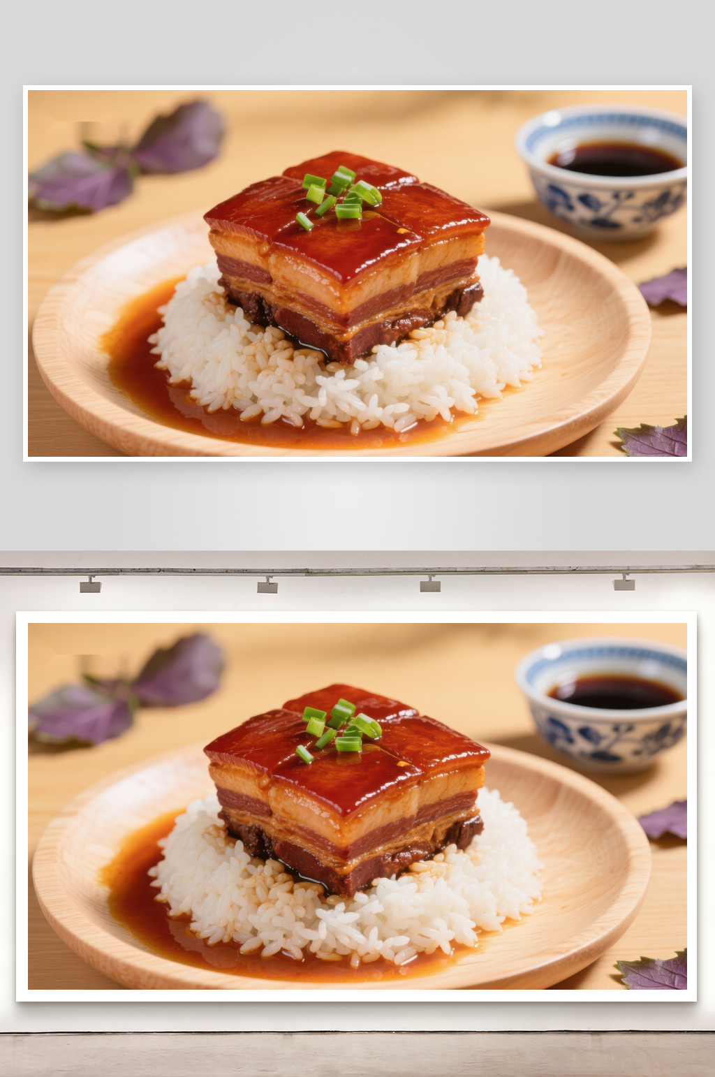 红烧肉配白米饭经典中式美食素材