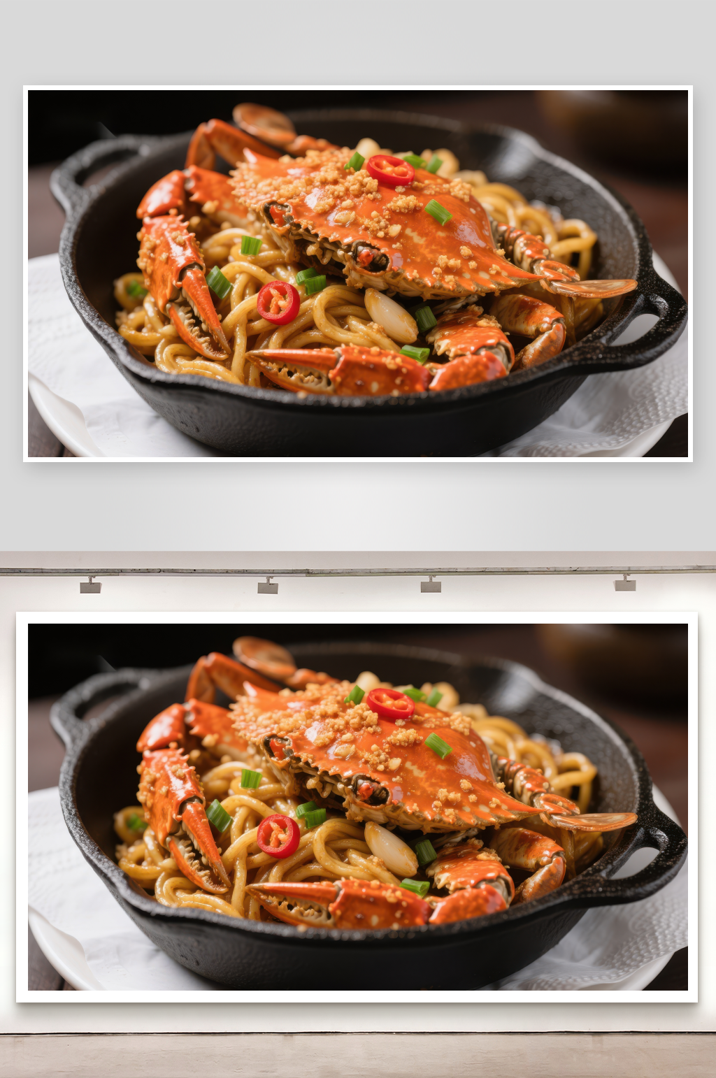 香辣蟹炒面美味海鲜料理素材