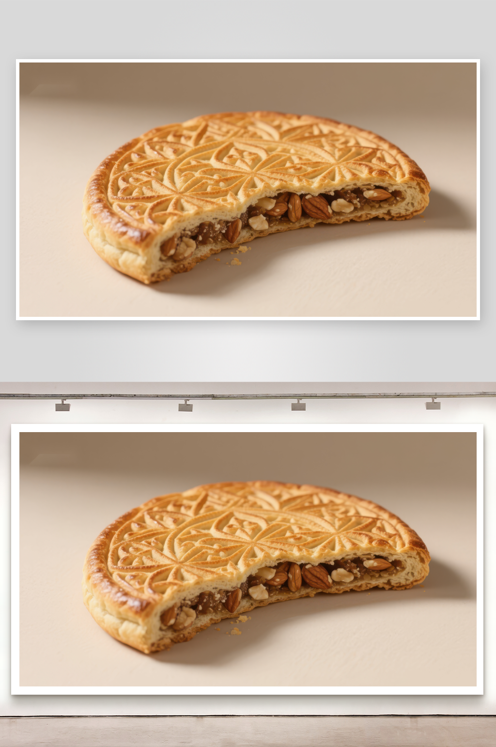 精致糕点内含坚果馅料素材