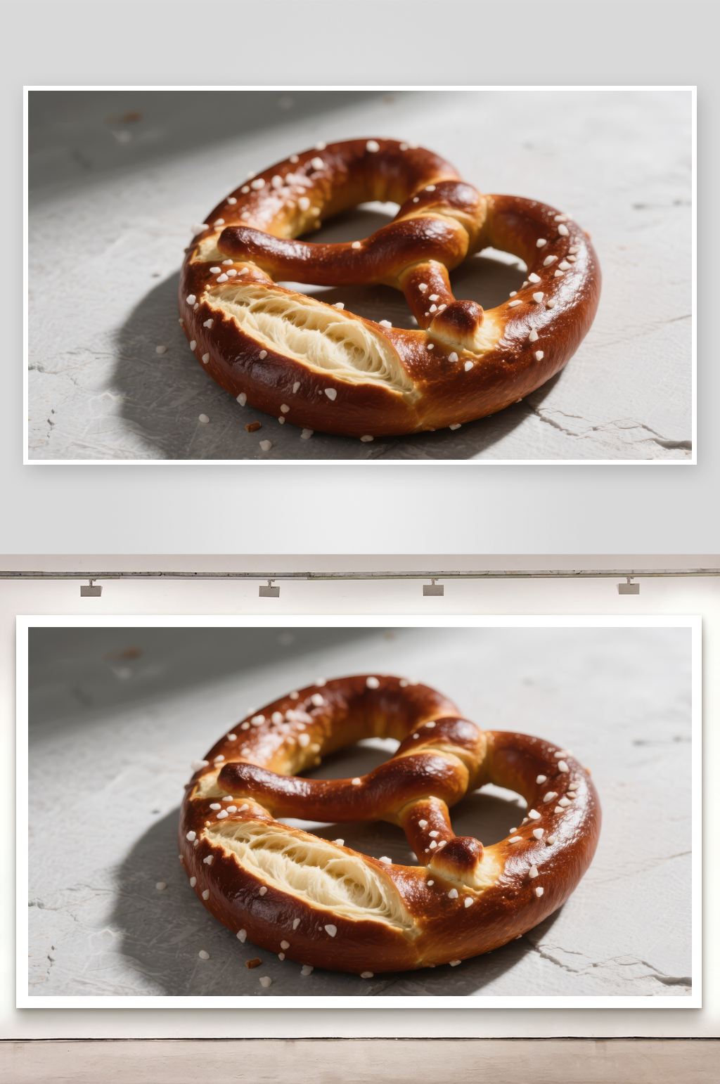 酥脆椒盐软Pretzel特写素材