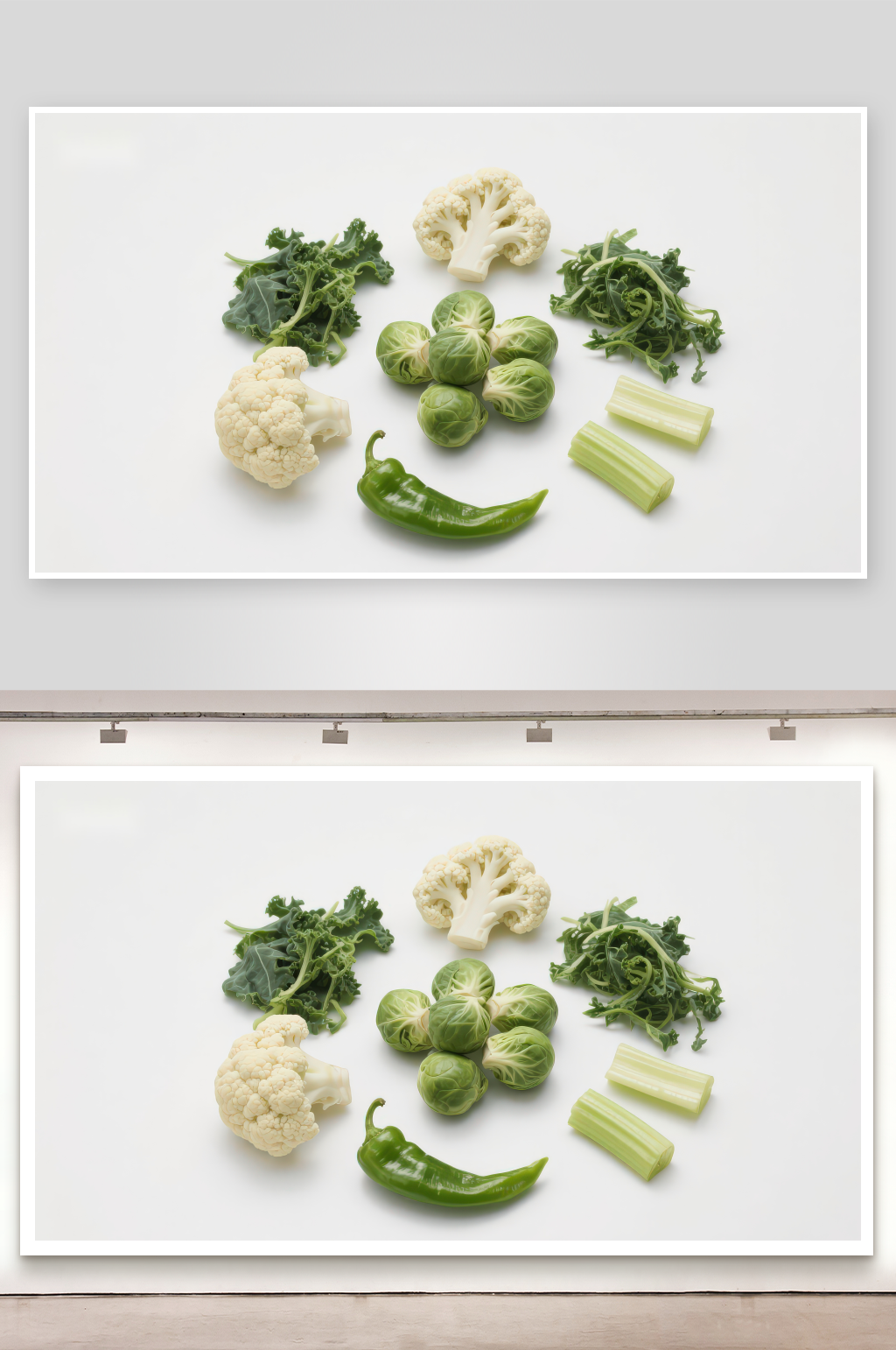 多种绿色蔬菜静物展示素材
