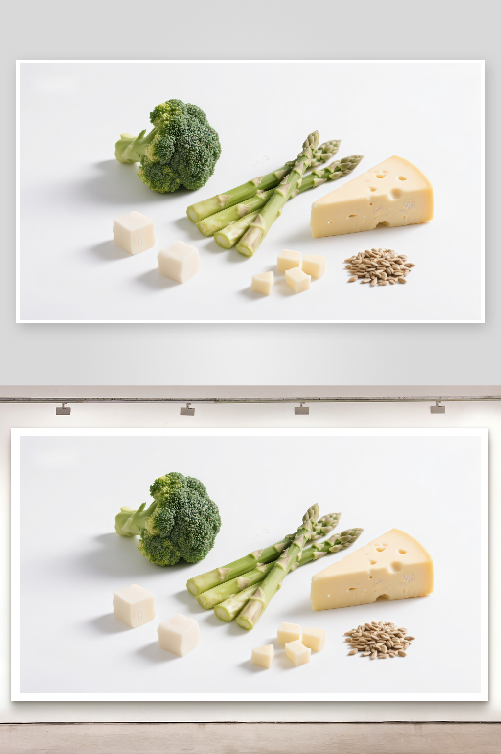 蔬菜奶酪与谷物食材组合素材