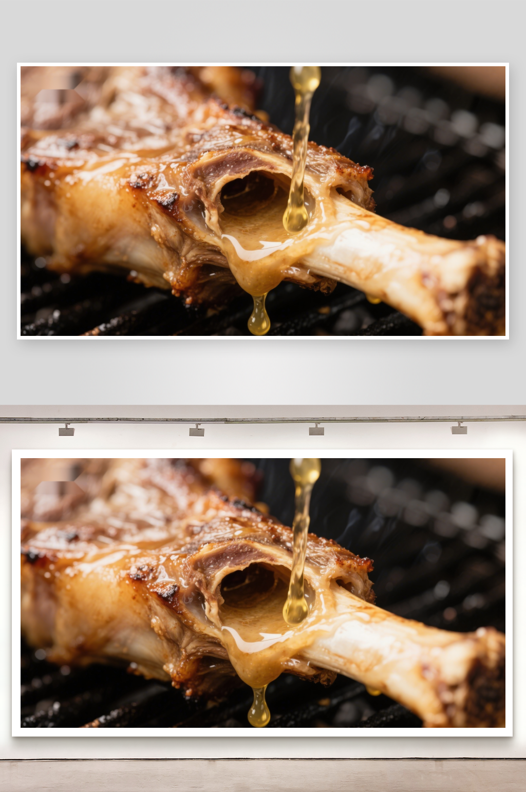 烤肉滴油美味诱人素材