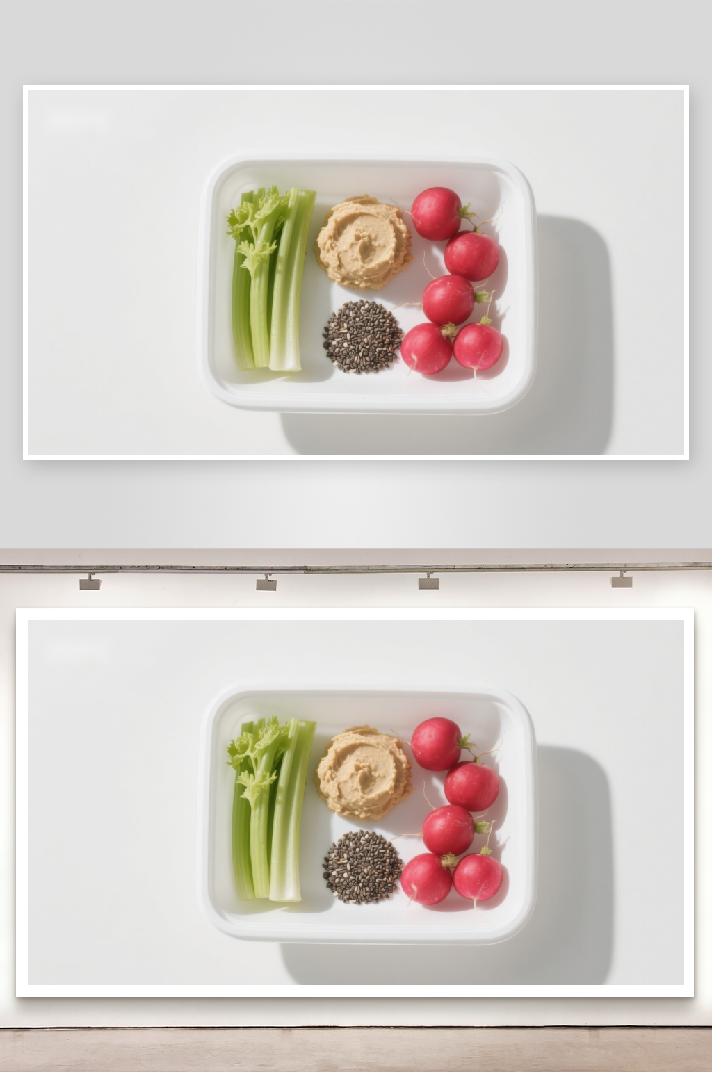 蔬菜与鹰嘴豆泥拼盘素材