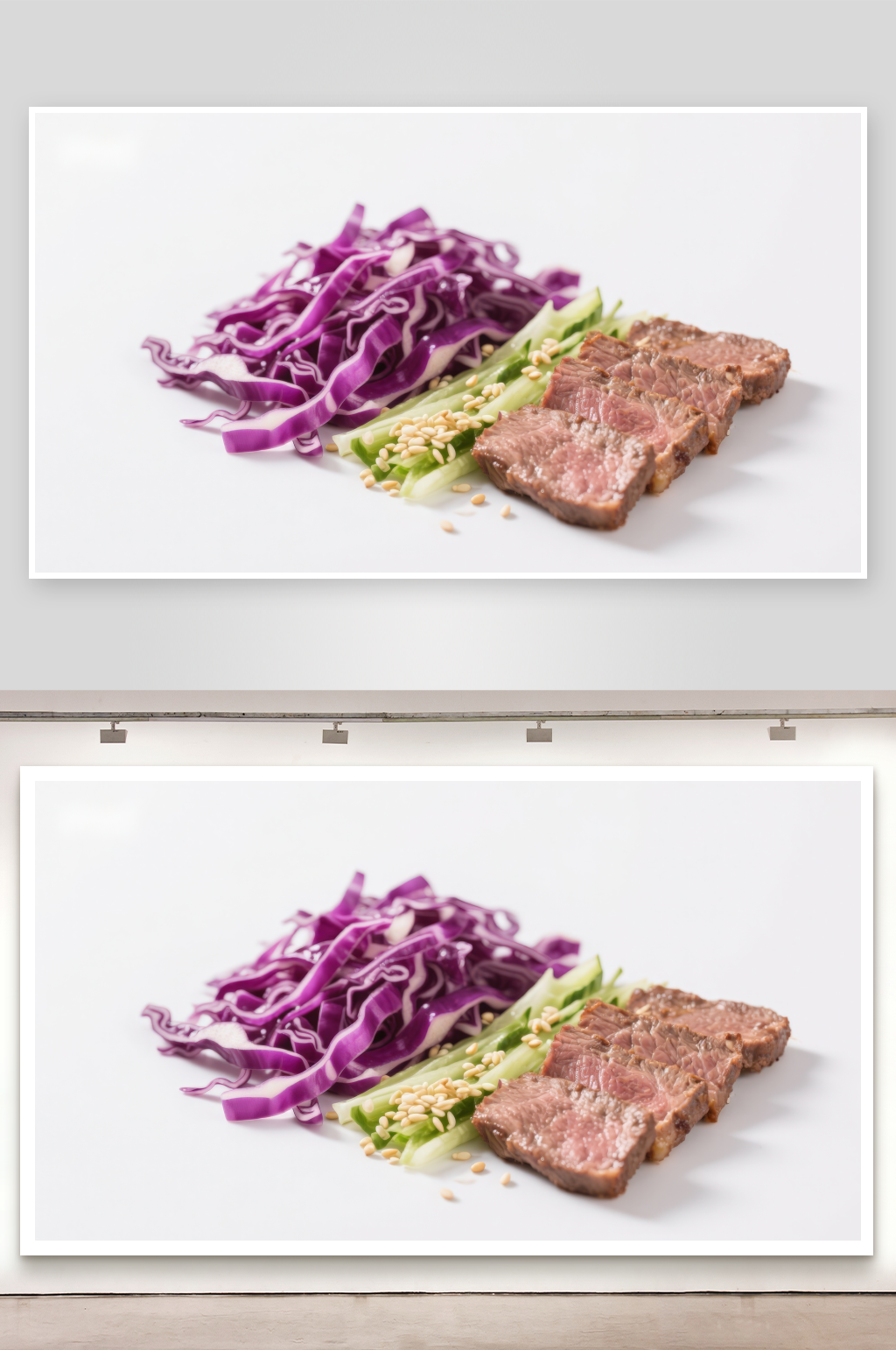 牛肉配紫甘蓝沙拉素材