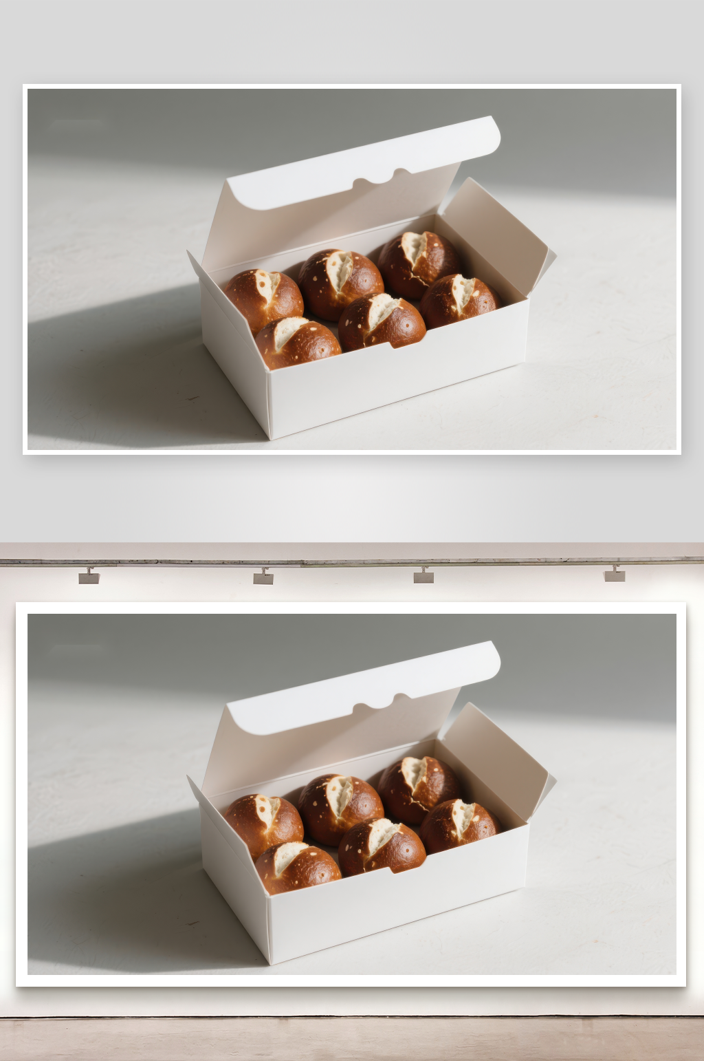 盒装软Pretzel小面包素材