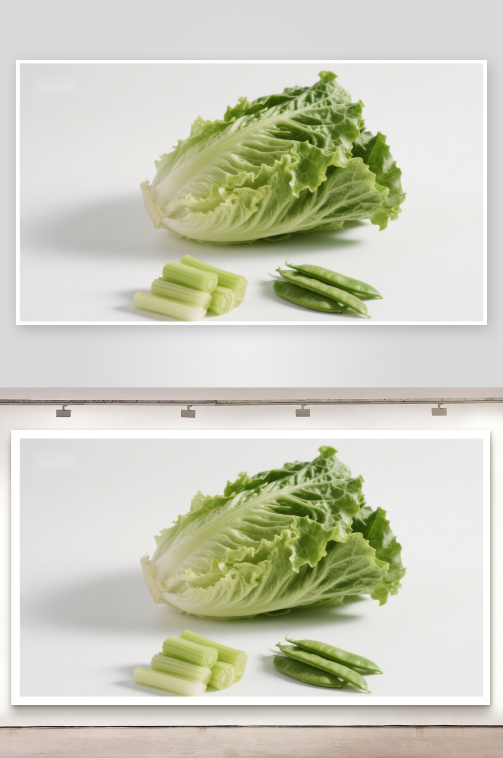 生菜与蔬菜切段静物素材