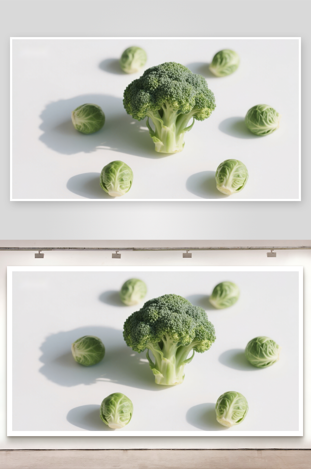 西兰花与抱子甘蓝静物素材