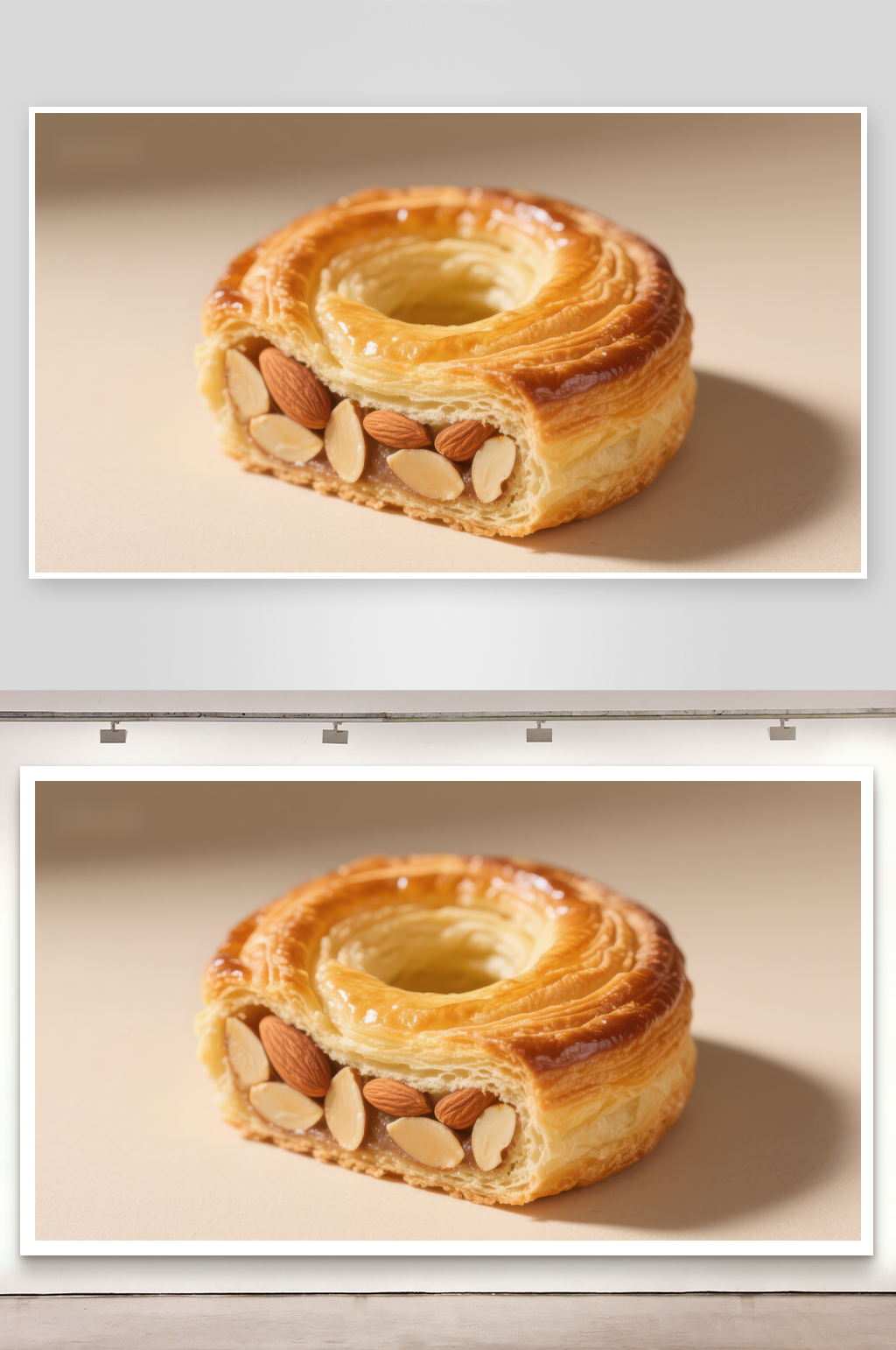 杏仁酥皮糕点特写素材